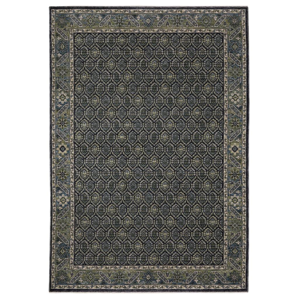 Oriental Weavers Eliana ELI01 Blue Rectangle Indoor Area Rug Oriental Pattern-