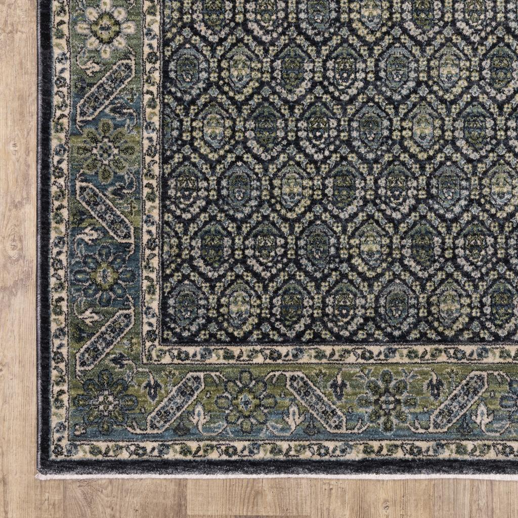Oriental Weavers Eliana ELI01 Blue Rectangle Indoor Runner Oriental Pattern-