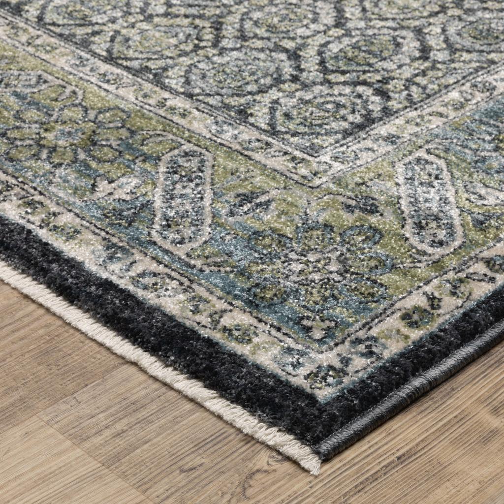 Oriental Weavers Eliana ELI01 Blue Rectangle Indoor Runner Oriental Pattern-
