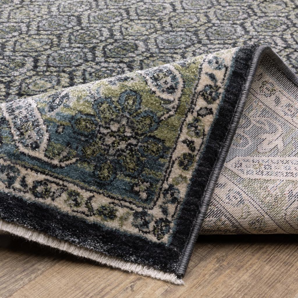 Oriental Weavers Eliana ELI01 Blue Rectangle Indoor Runner Oriental Pattern-
