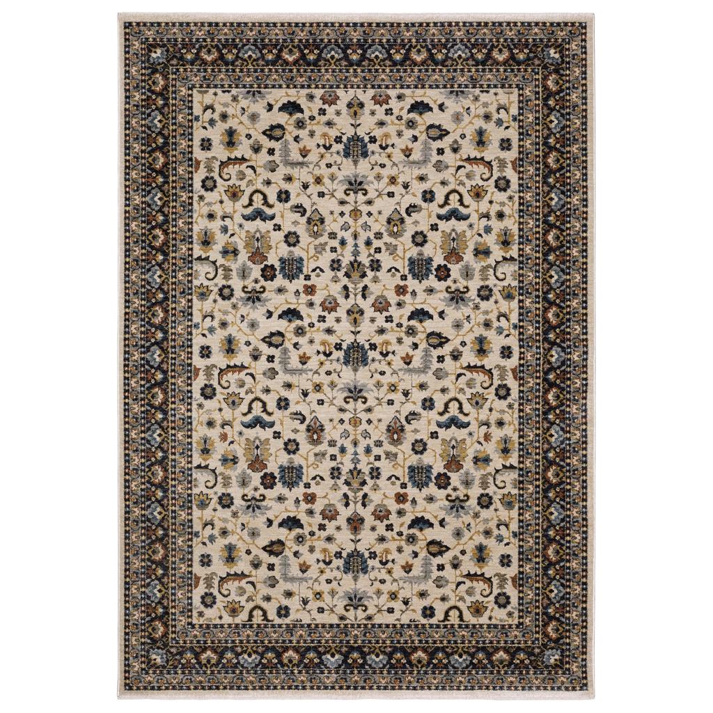 Oriental Weavers Eliana ELI02 Beige Rectangle Indoor Area Rug Oriental Pattern-