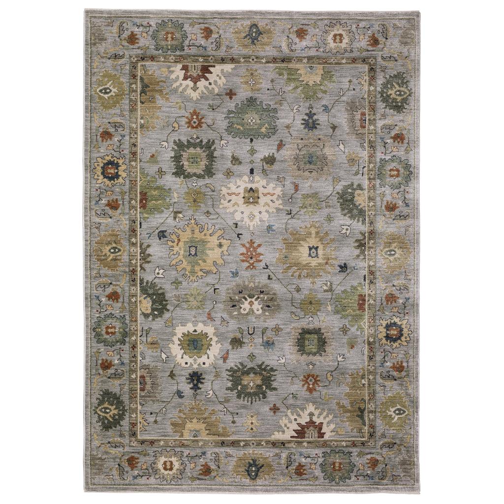 Oriental Weavers Eliana ELI03 Blue Rectangle Indoor Area Rug Floral Pattern-