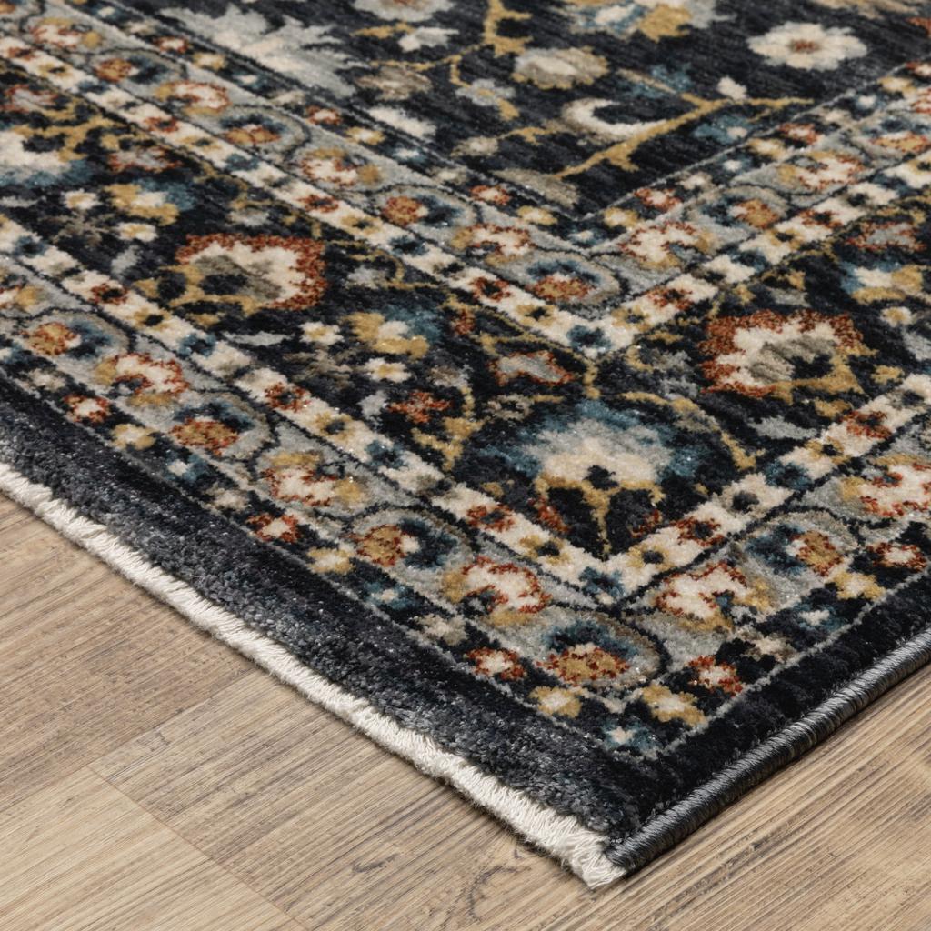Oriental Weavers Eliana ELI04 Blue Rectangle Indoor Area Rug Oriental Pattern-