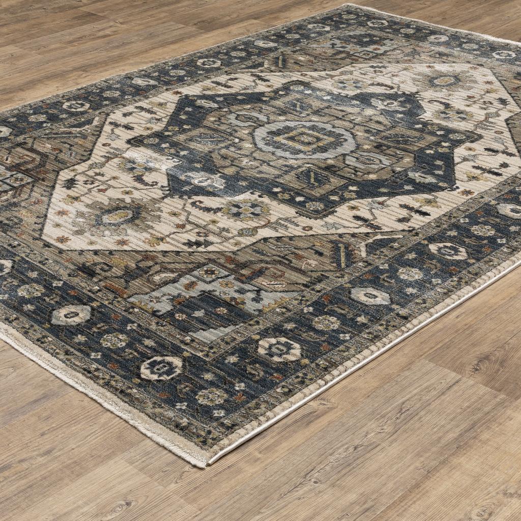 Oriental Weavers Eliana ELI05 Blue Rectangle Indoor Area Rug Oriental Pattern-