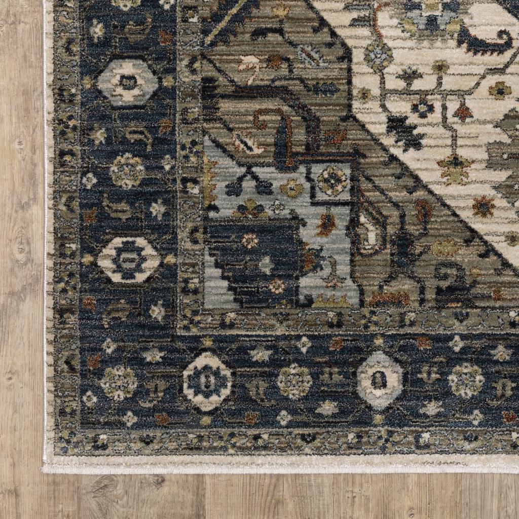Oriental Weavers Eliana ELI05 Blue Rectangle Indoor Runner Oriental Pattern-