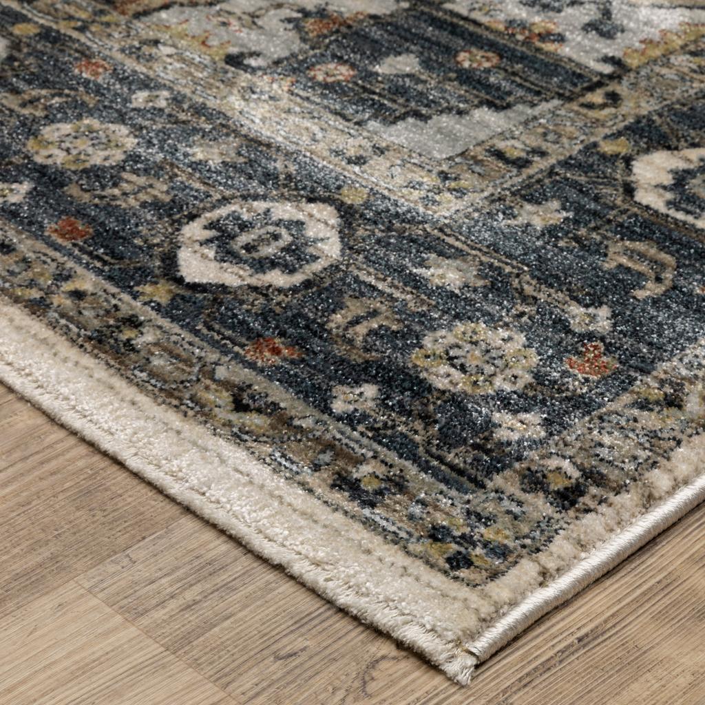 Oriental Weavers Eliana ELI05 Blue Rectangle Indoor Runner Oriental Pattern-