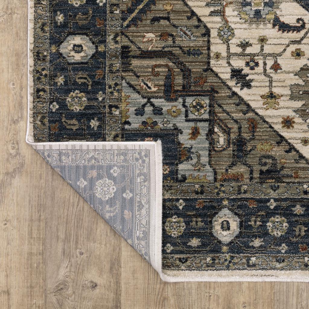 Oriental Weavers Eliana ELI05 Blue Rectangle Indoor Runner Oriental Pattern-