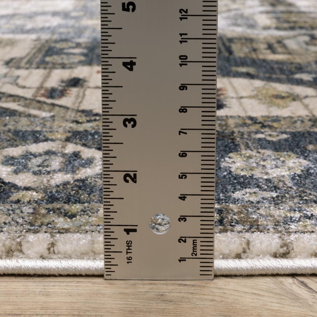Oriental Weavers Eliana ELI05 Blue Rectangle Indoor Runner Oriental Pattern-