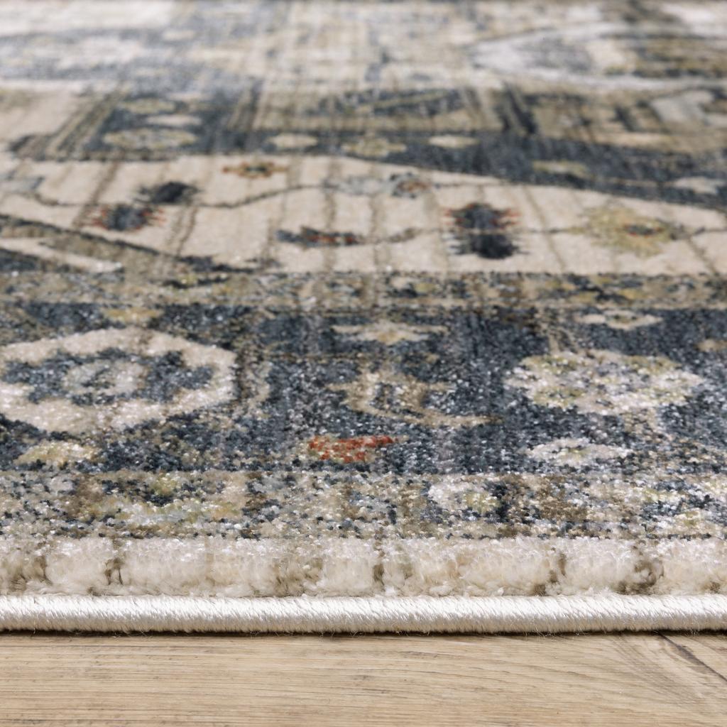 Oriental Weavers Eliana ELI05 Blue Rectangle Indoor Runner Oriental Pattern-