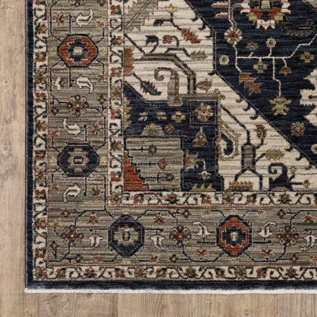 Oriental Weavers Eliana ELI07 Blue Rectangle Indoor Runner Oriental Pattern-