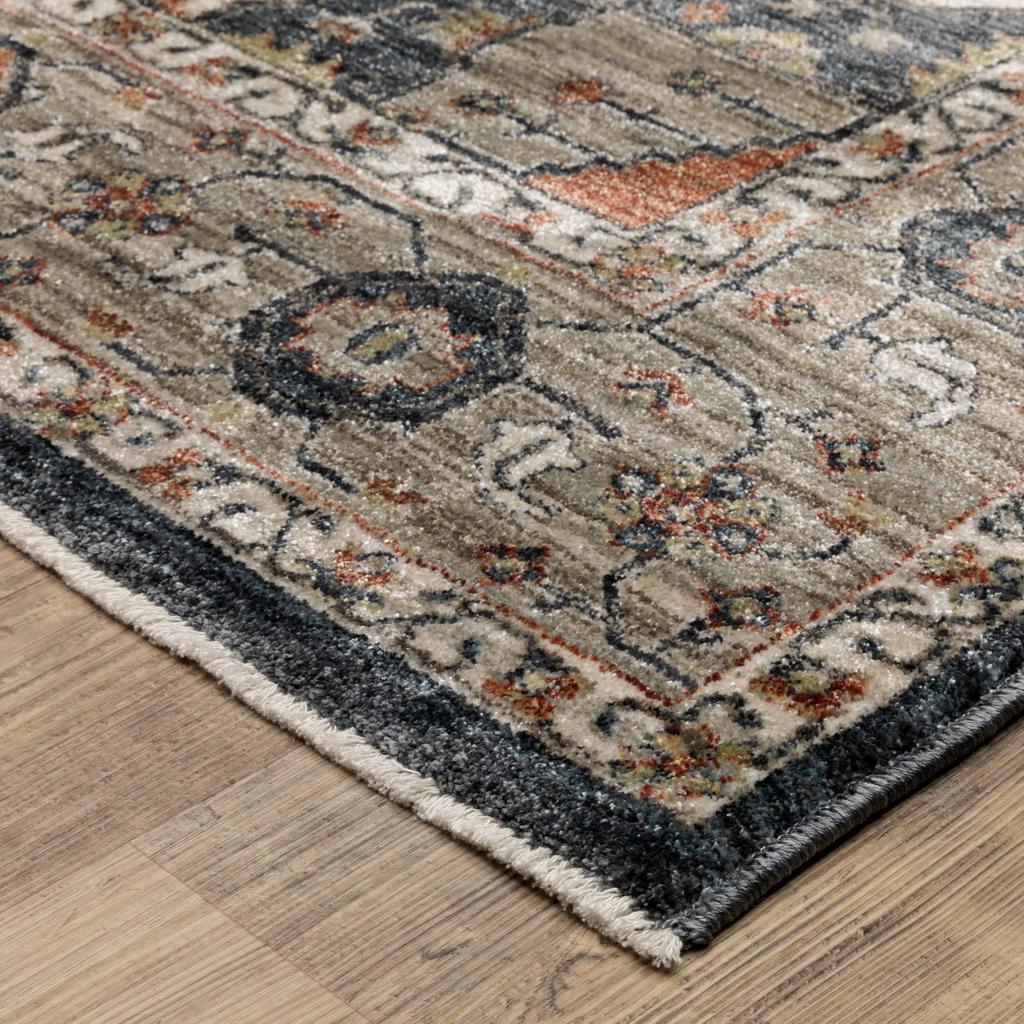 Oriental Weavers Eliana ELI07 Blue Rectangle Indoor Runner Oriental Pattern-