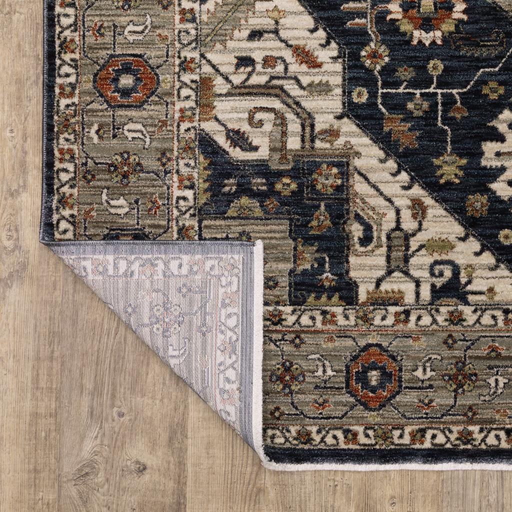 Oriental Weavers Eliana ELI07 Blue Rectangle Indoor Runner Oriental Pattern-