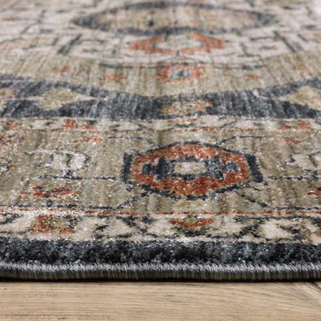 Oriental Weavers Eliana ELI07 Blue Rectangle Indoor Runner Oriental Pattern-