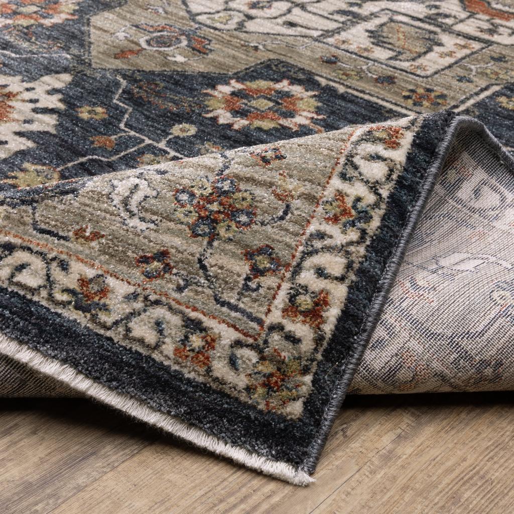 Oriental Weavers Eliana ELI07 Blue Rectangle Indoor Runner Oriental Pattern-