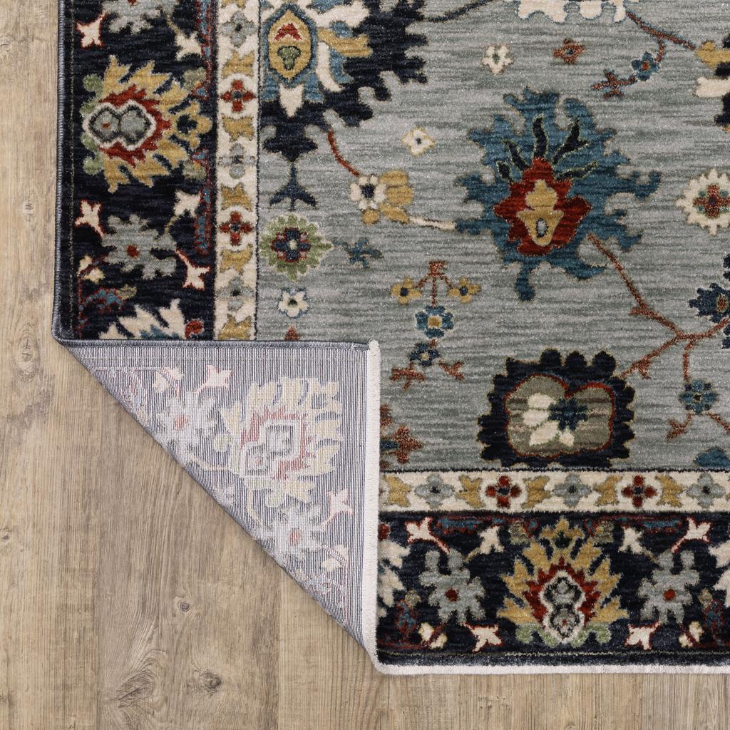 Oriental Weavers Eliana ELI08 Blue Rectangle Indoor Area Rug Oriental Pattern-