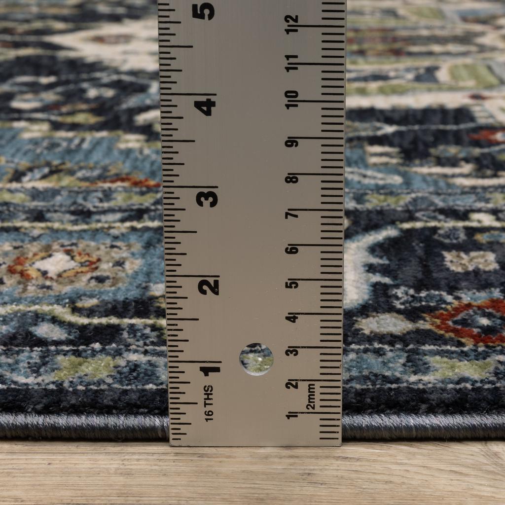 Oriental Weavers Eliana ELI09 Navy Rectangle Indoor Area Rug Oriental Pattern-