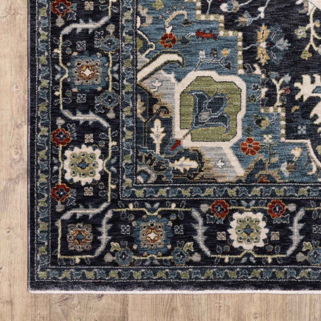 Oriental Weavers Eliana ELI09 Navy Rectangle Indoor Runner Oriental Pattern-