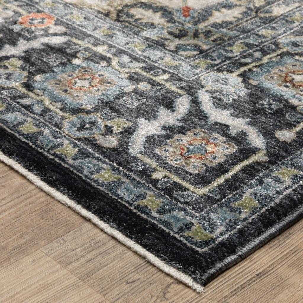 Oriental Weavers Eliana ELI09 Navy Rectangle Indoor Runner Oriental Pattern-