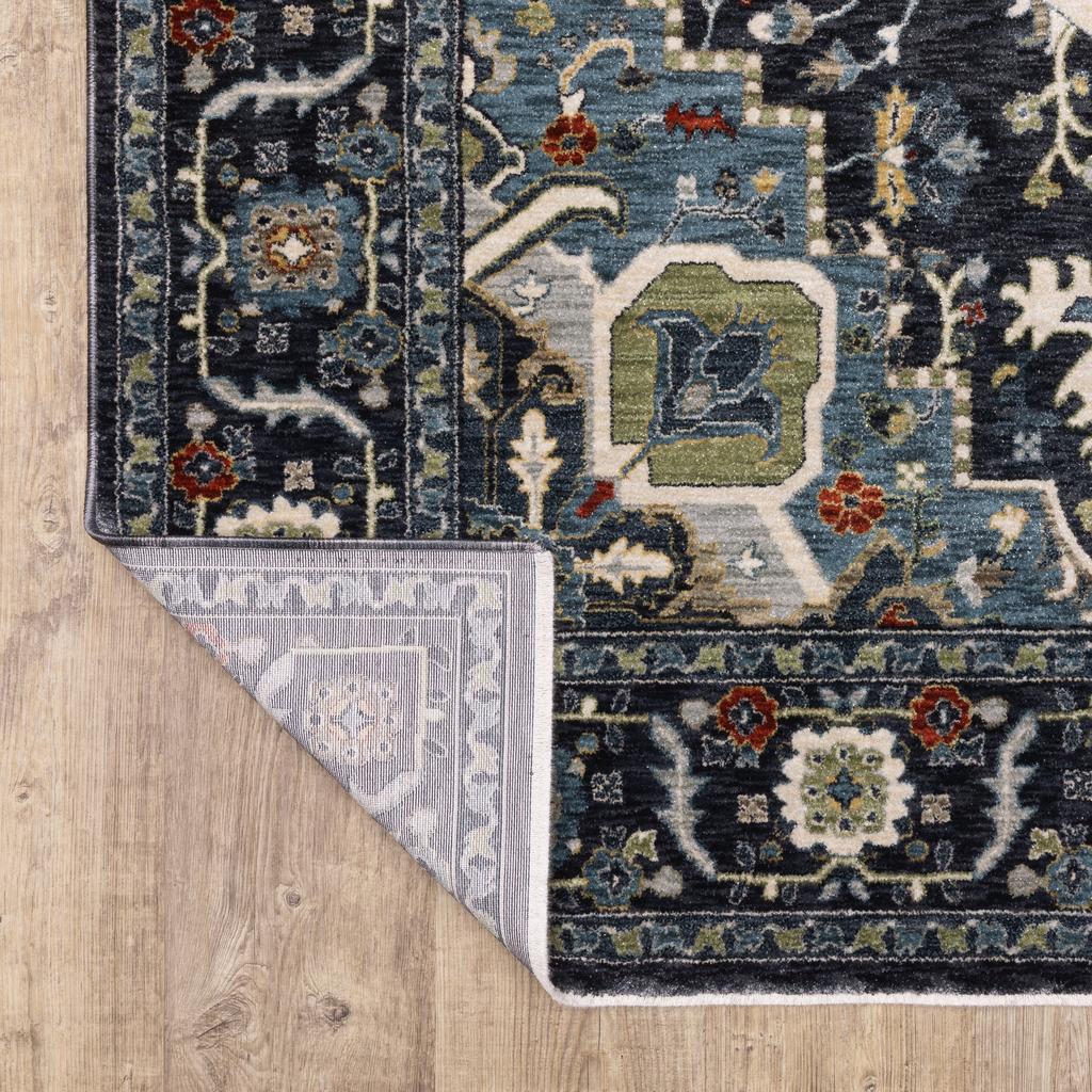 Oriental Weavers Eliana ELI09 Navy Rectangle Indoor Runner Oriental Pattern-