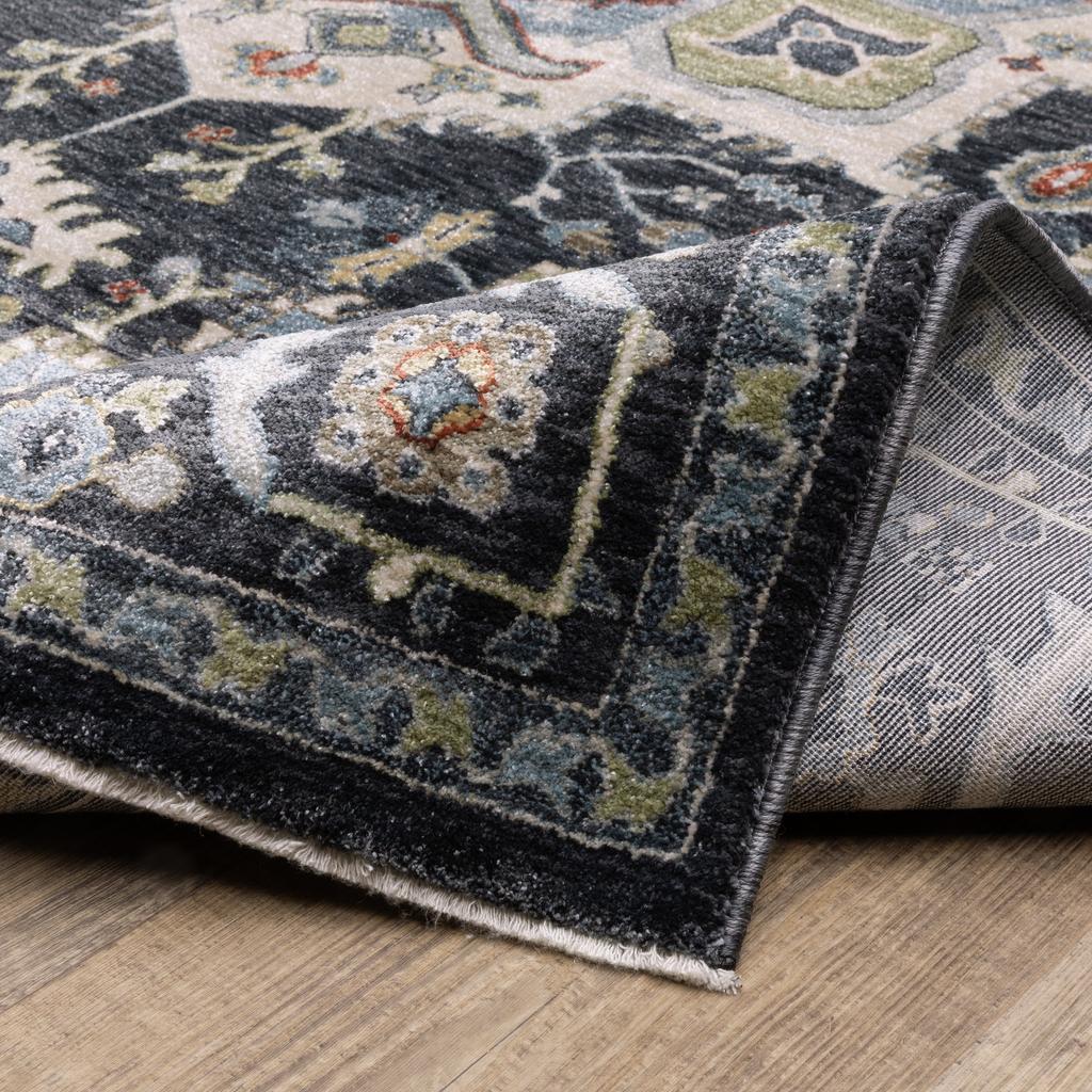Oriental Weavers Eliana ELI09 Navy Rectangle Indoor Runner Oriental Pattern-