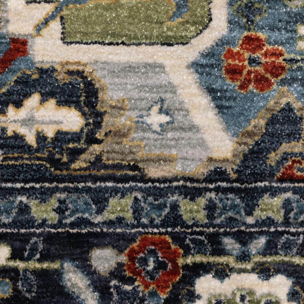 Oriental Weavers Eliana ELI09 Navy Rectangle Indoor Runner Oriental Pattern-