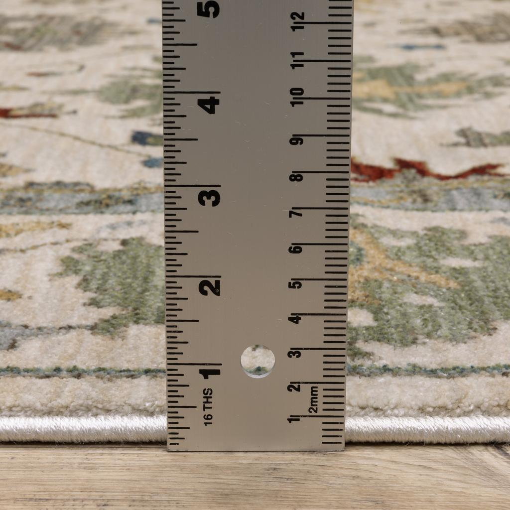 Oriental Weavers Eliana ELI10 Ivory Rectangle Indoor Runner Floral Pattern-