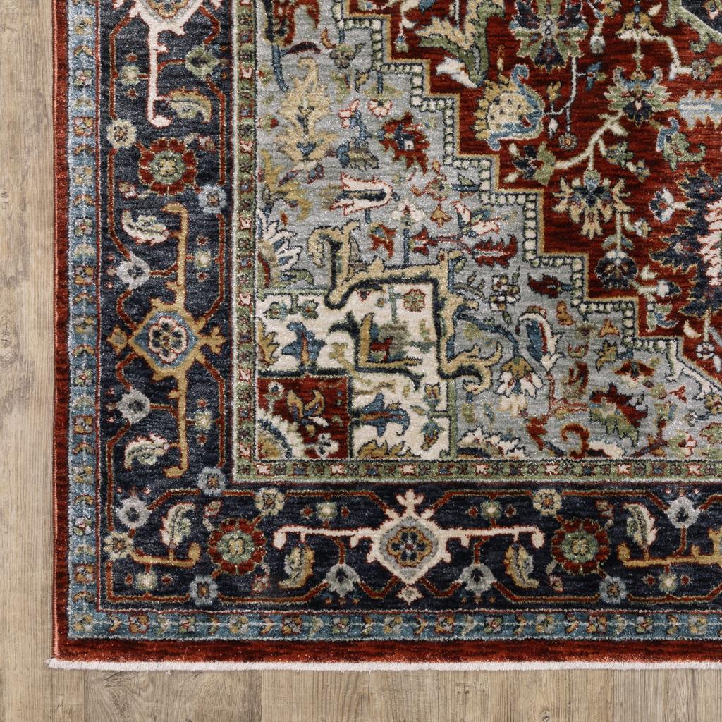 Oriental Weavers Eliana ELI11 Red Rectangle Indoor Runner Oriental Pattern-