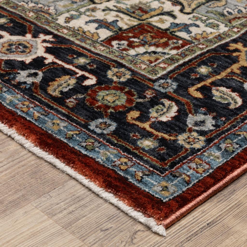 Oriental Weavers Eliana ELI11 Red Rectangle Indoor Runner Oriental Pattern-
