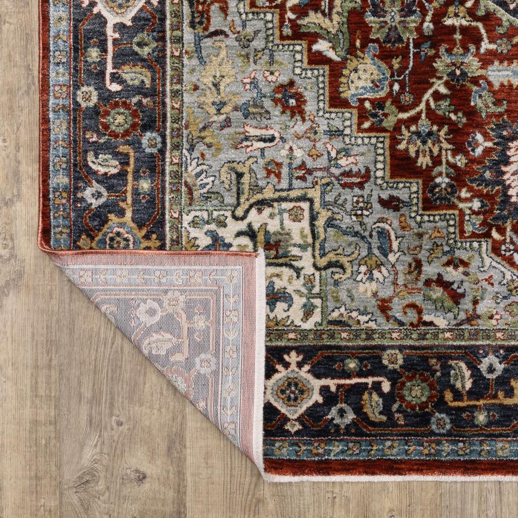 Oriental Weavers Eliana ELI11 Red Rectangle Indoor Runner Oriental Pattern-
