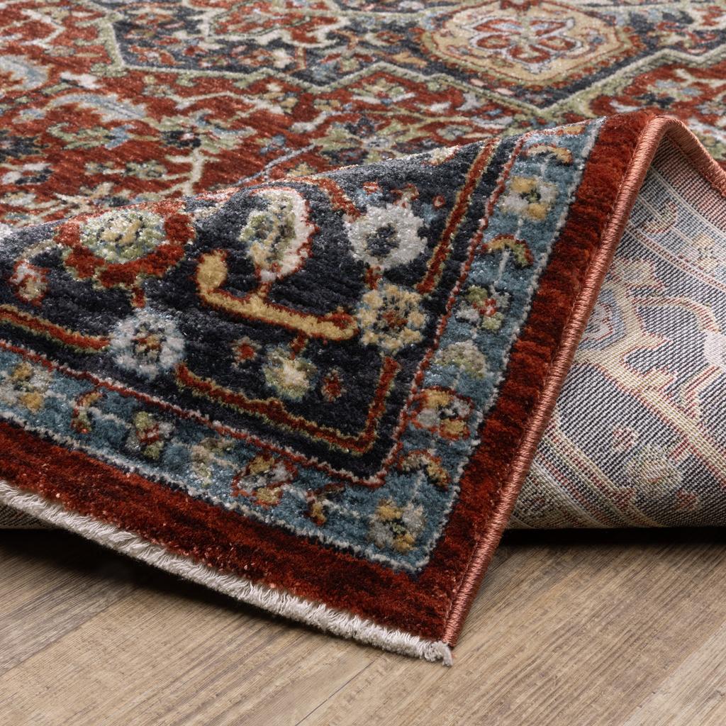 Oriental Weavers Eliana ELI11 Red Rectangle Indoor Runner Oriental Pattern-