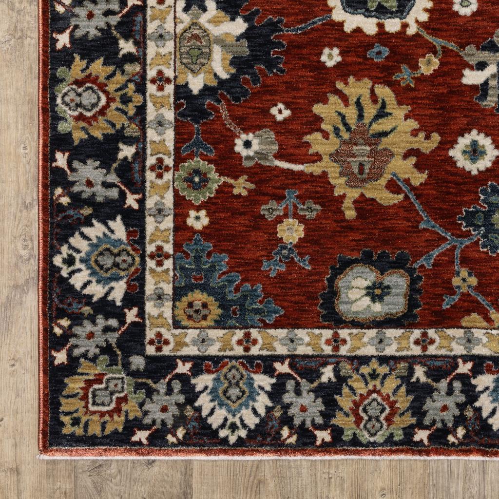 Oriental Weavers Eliana ELI12 Red Rectangle Indoor Runner Oriental Pattern-