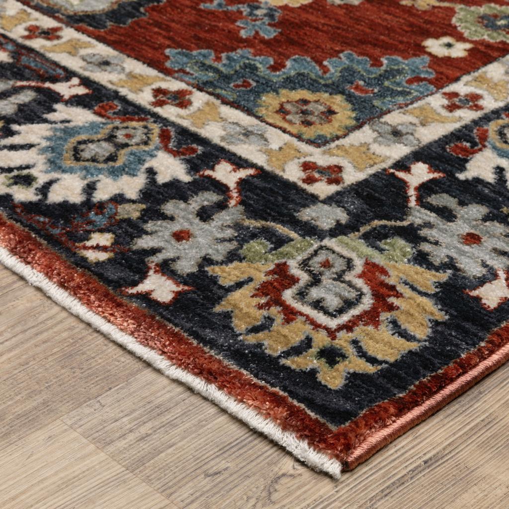 Oriental Weavers Eliana ELI12 Red Rectangle Indoor Runner Oriental Pattern-