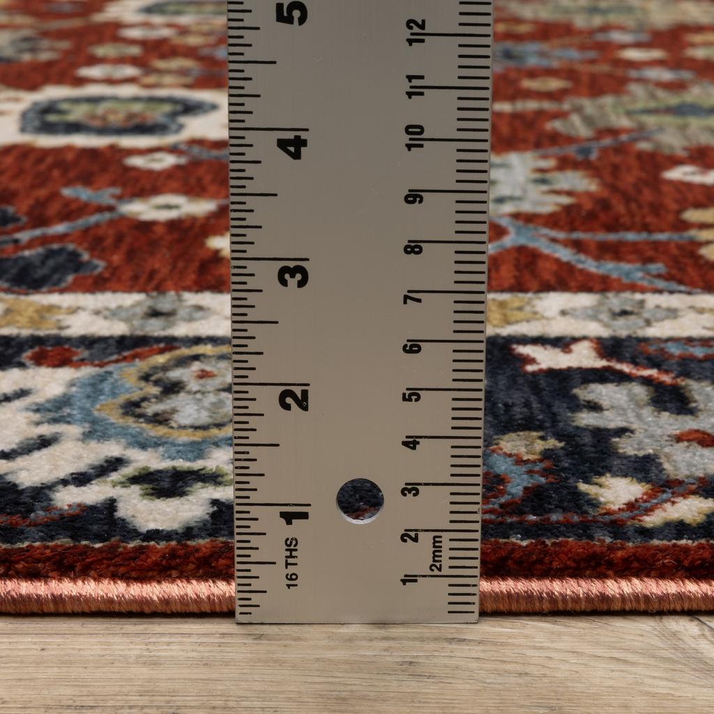 Oriental Weavers Eliana ELI12 Red Rectangle Indoor Runner Oriental Pattern-
