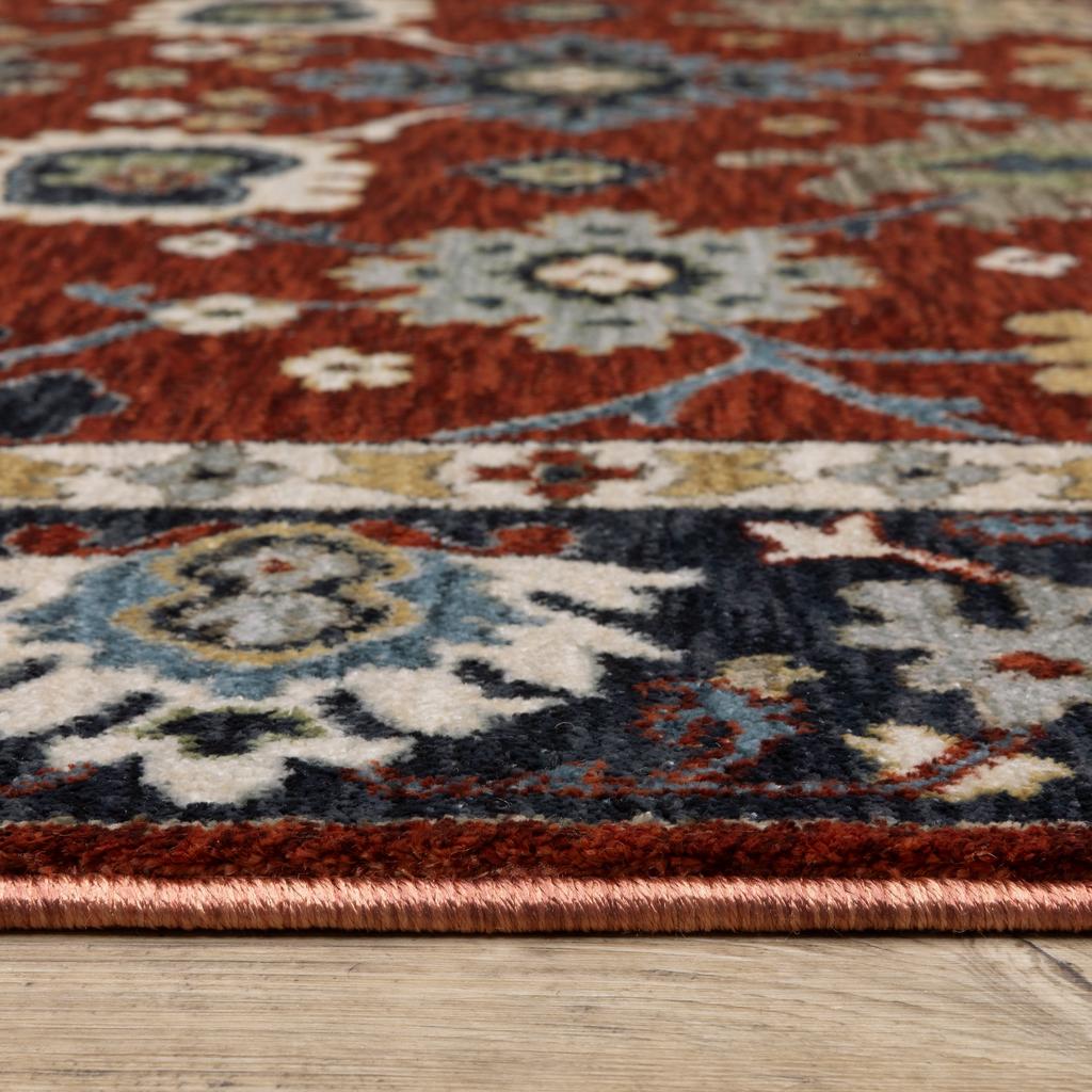 Oriental Weavers Eliana ELI12 Red Rectangle Indoor Runner Oriental Pattern-