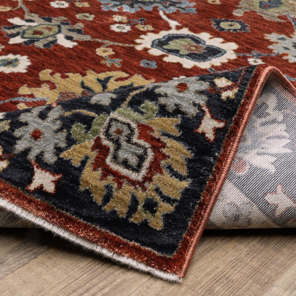 Oriental Weavers Eliana ELI12 Red Rectangle Indoor Runner Oriental Pattern-