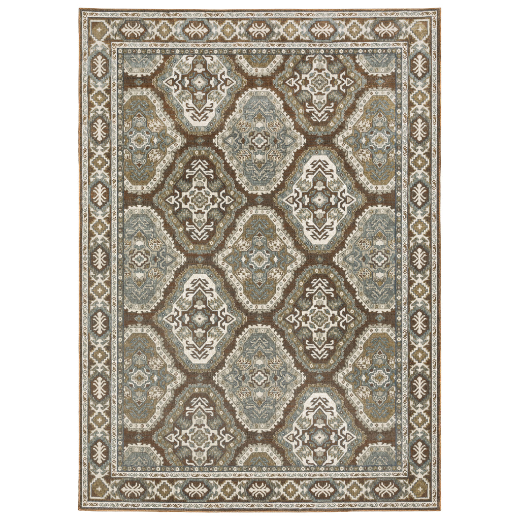 Oriental Weavers Ellington ELL03 Multicolor Rectangle Indoor Area Rug - Opulent Stain Resistant Traditional Rug with Medallion Design-
