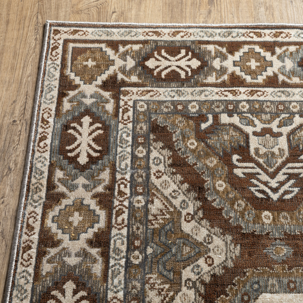 Oriental Weavers Ellington ELL03 Multicolor Rectangle Indoor Area Rug - Opulent Stain Resistant Traditional Rug with Medallion Design-
