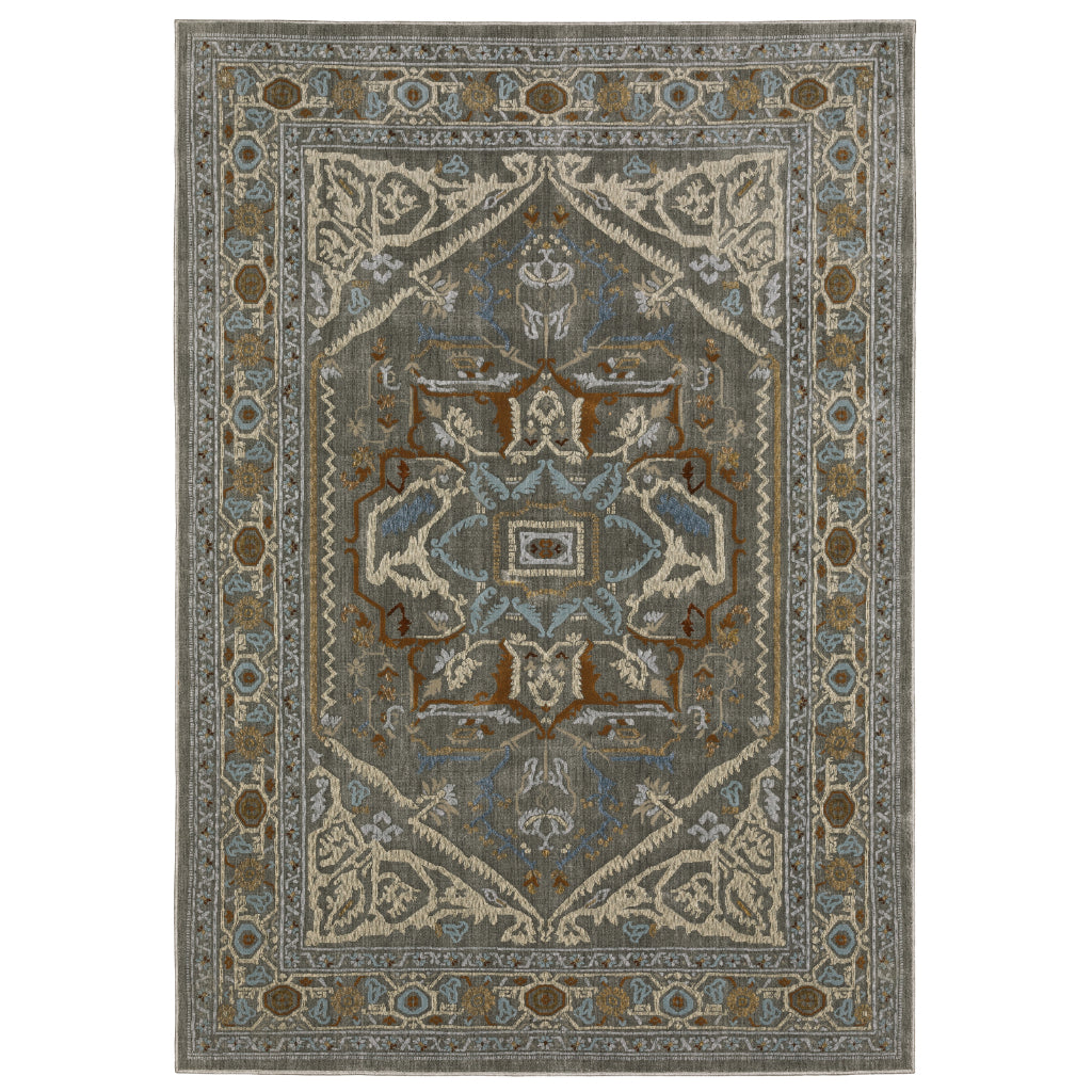 Oriental Weavers Ellington ELL05 Multicolor Rectangle Indoor Area Rug - Opulent Stain Resistant Traditional Rug with Medallion Design-