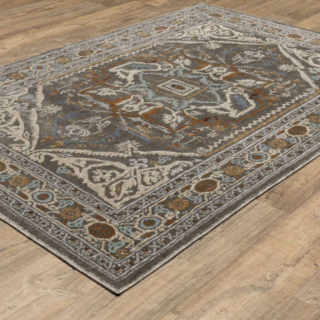 Oriental Weavers Ellington ELL05 Multicolor Rectangle Indoor Area Rug - Opulent Stain Resistant Traditional Rug with Medallion Design-