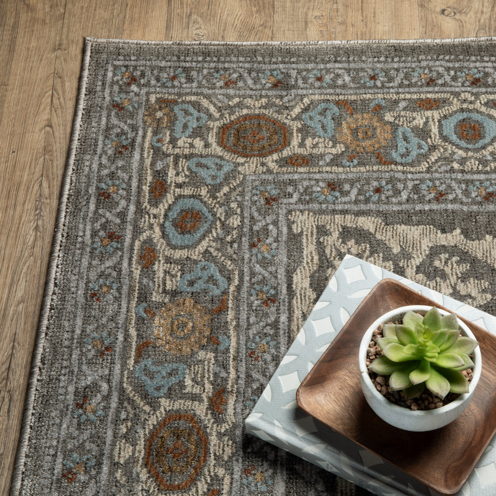 Oriental Weavers Ellington ELL05 Multicolor Rectangle Indoor Area Rug - Opulent Stain Resistant Traditional Rug with Medallion Design-
