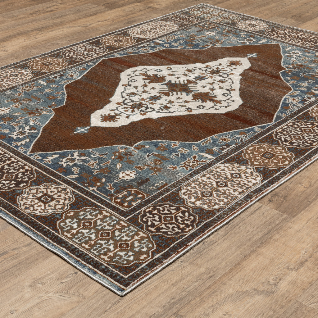 Oriental Weavers Ellington ELL06 Multicolor Rectangle Indoor Area Rug - Opulent Stain Resistant Traditional Rug with Medallion Design-