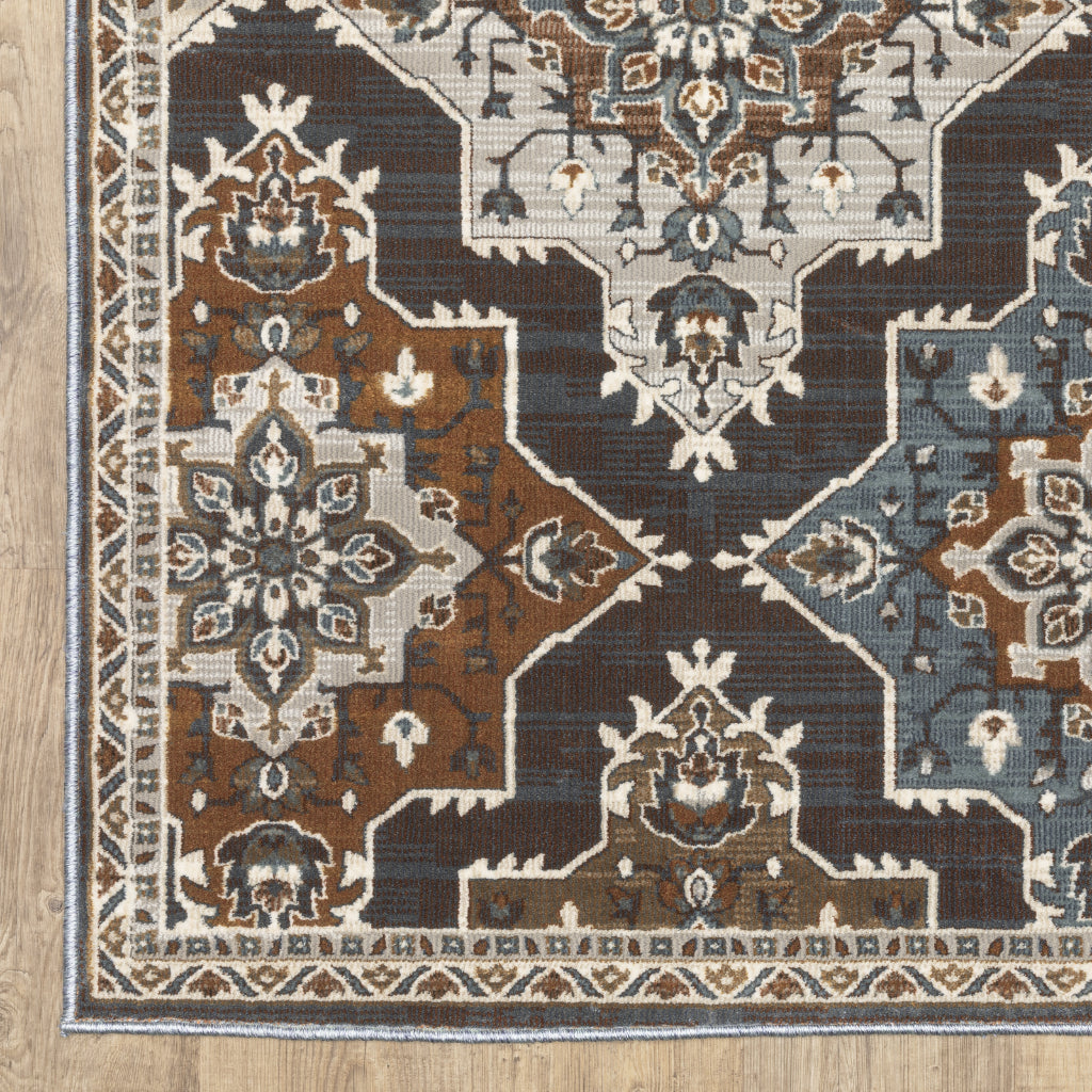 Oriental Weavers Ellington ELL07 Multicolor Rectangle Indoor Area Rug - Opulent Stain Resistant Traditional Rug with Medallion Design-