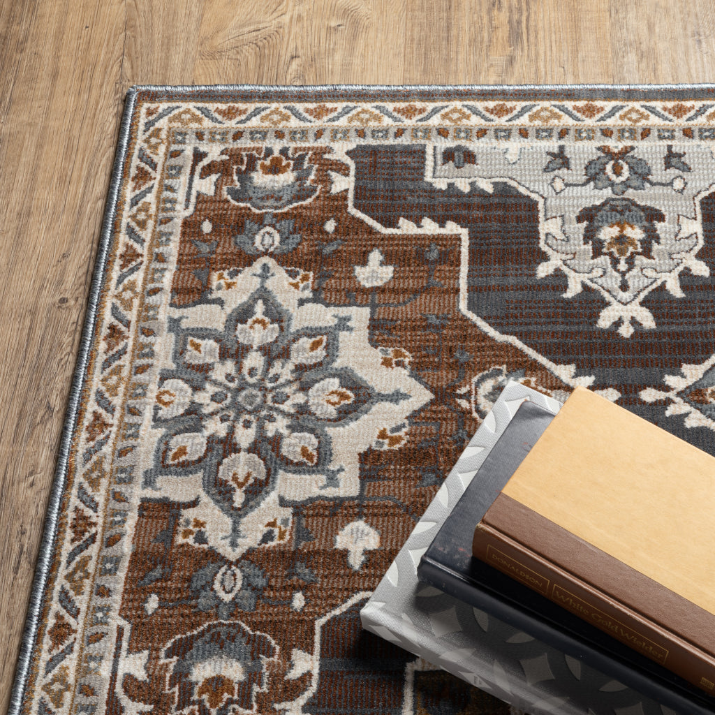 Oriental Weavers Ellington ELL07 Multicolor Rectangle Indoor Area Rug - Opulent Stain Resistant Traditional Rug with Medallion Design-