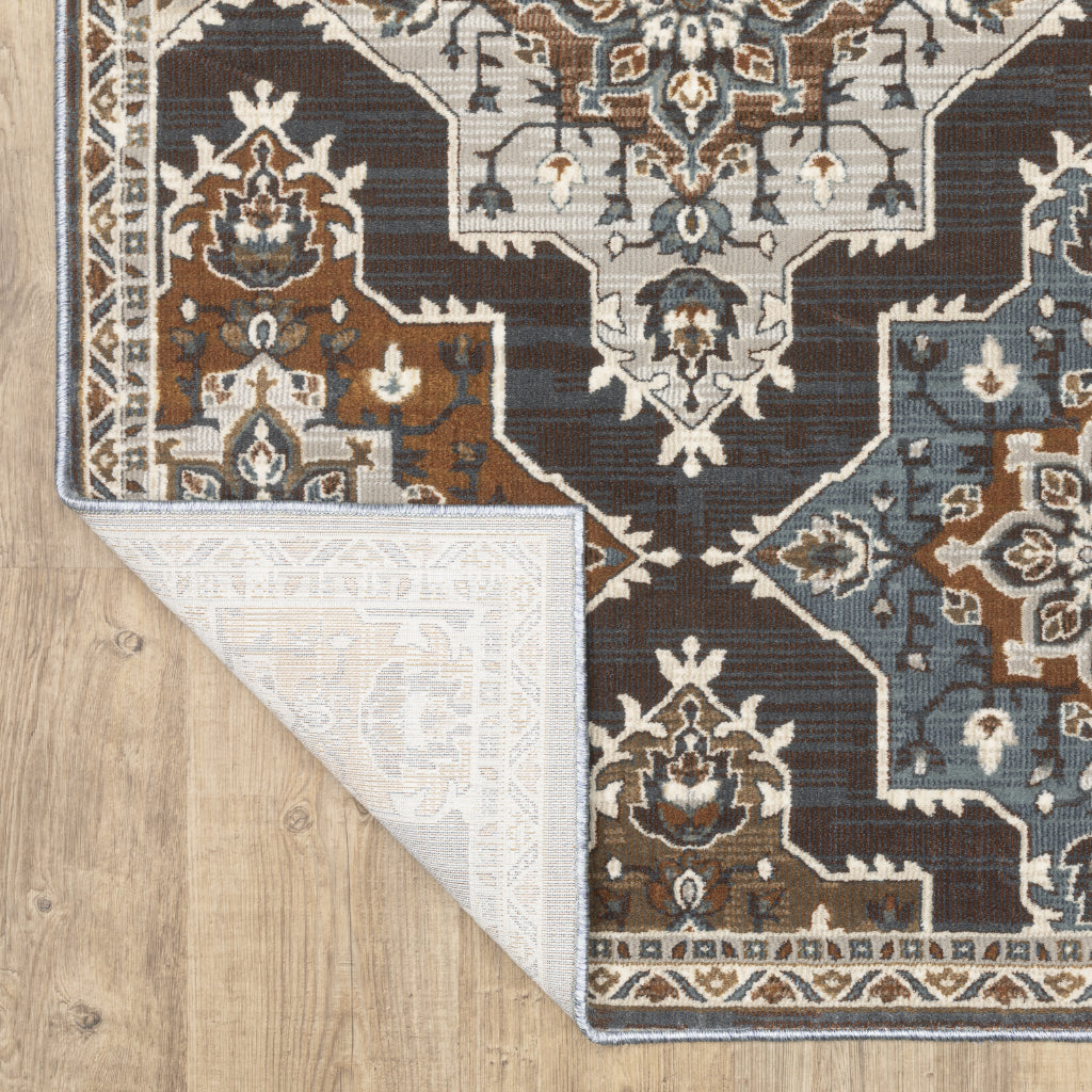 Oriental Weavers Ellington ELL07 Multicolor Rectangle Indoor Area Rug - Opulent Stain Resistant Traditional Rug with Medallion Design-