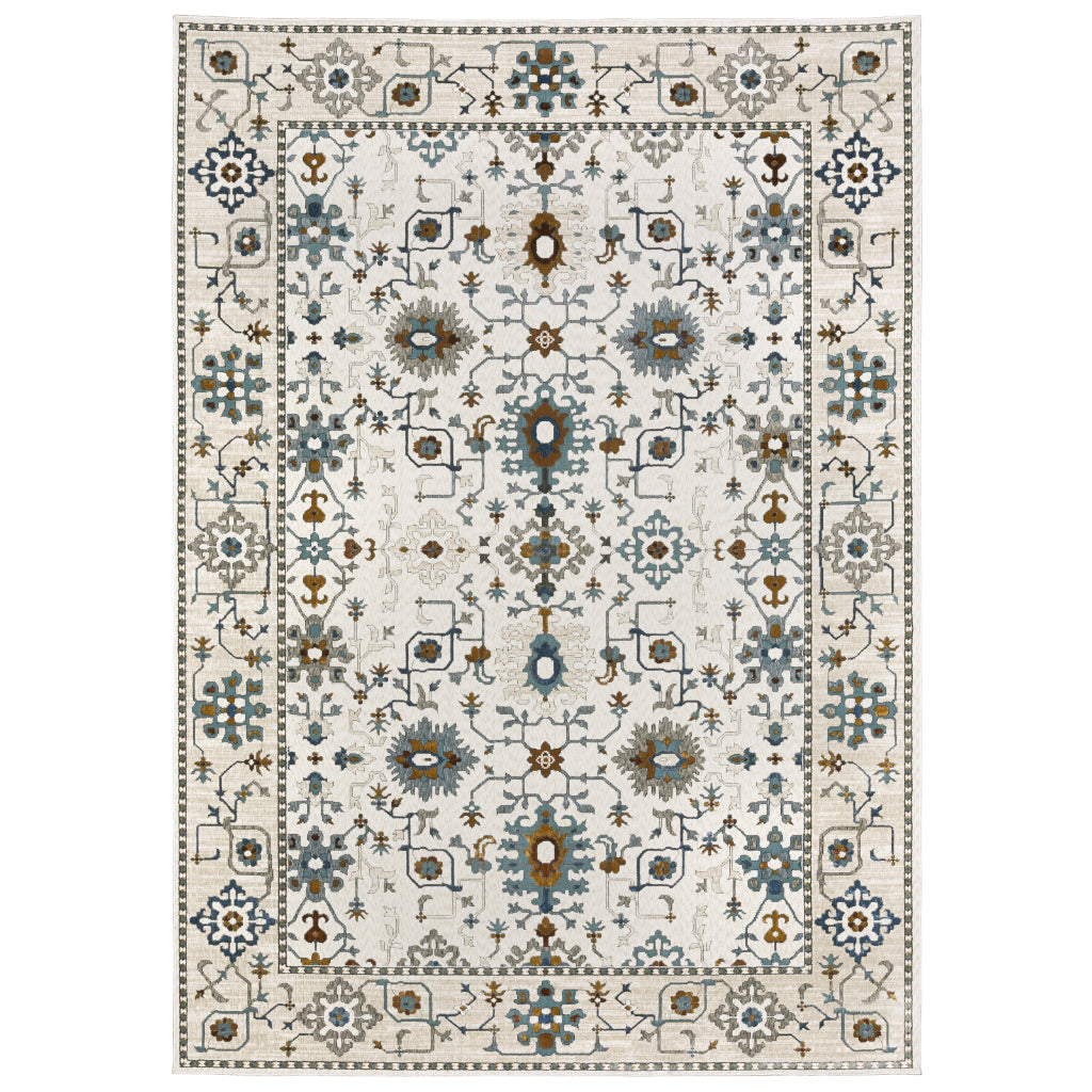 Oriental Weavers Ellington ELL10 Multicolor Rectangle Indoor Area Rug - Opulent Stain Resistant Floral Rug-