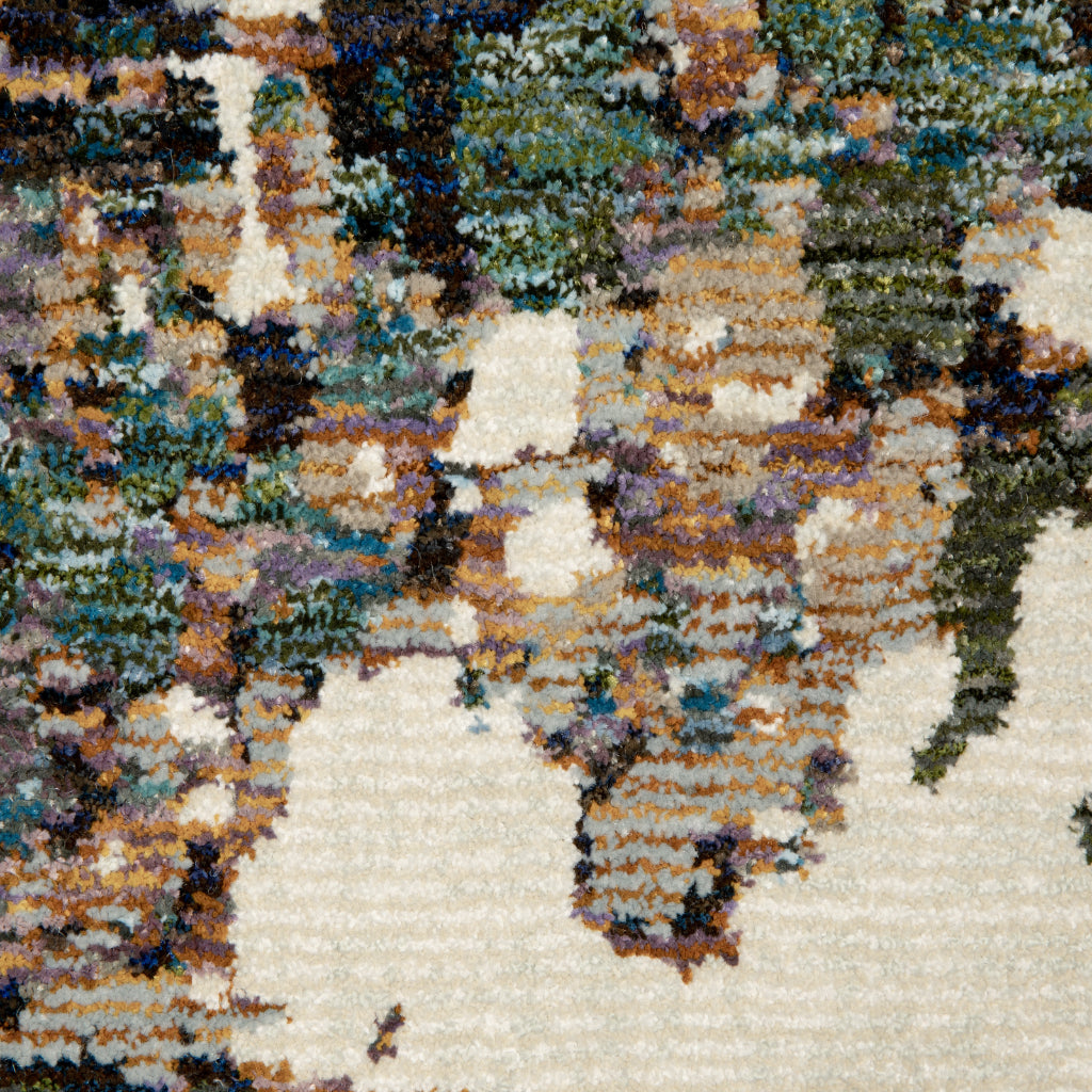 Oriental Weavers Evolution 0981A Multicolor Rectangle Indoor Runner - Durable Stain Resistant Contemporary Rug with Abstract Design-