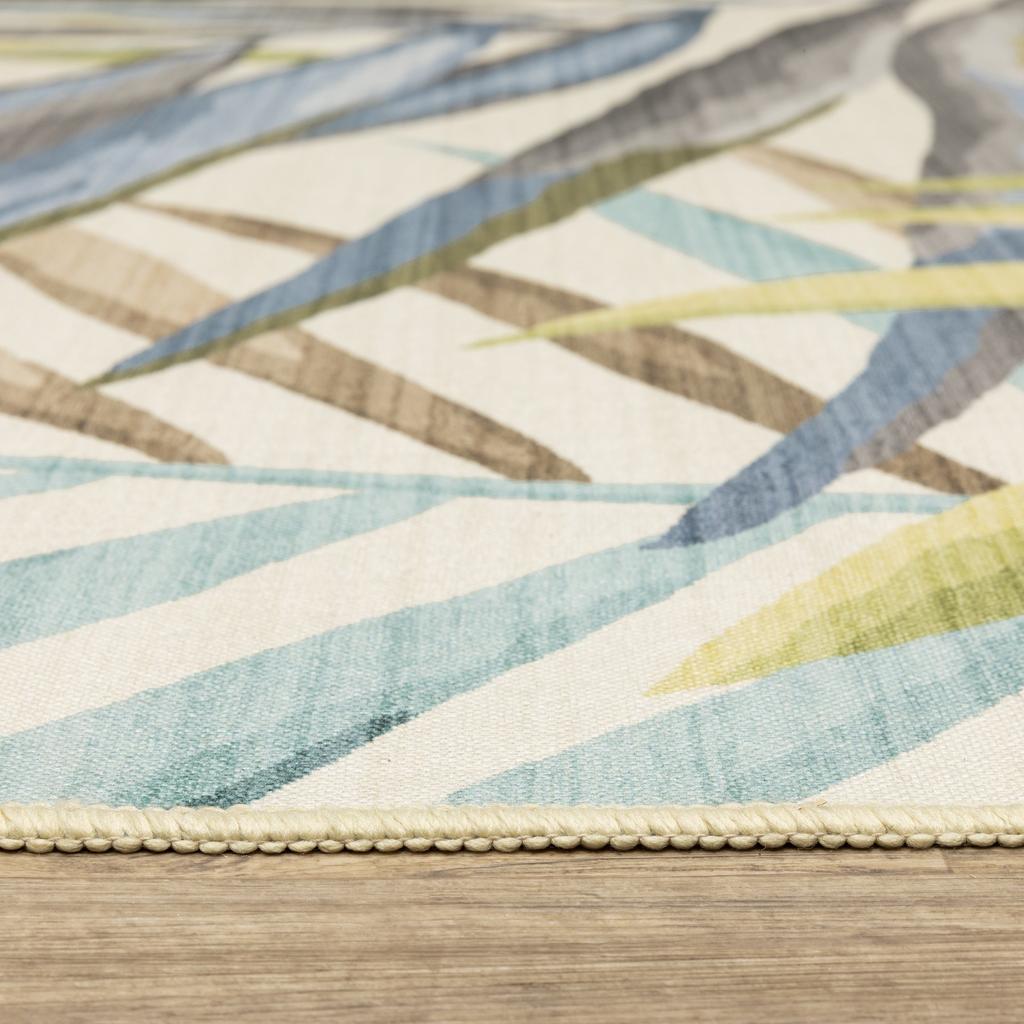 Oriental Weavers Fiji FIJ03 Beige Rectangle Indoor/Outdoor Area Rug Floral Pattern-