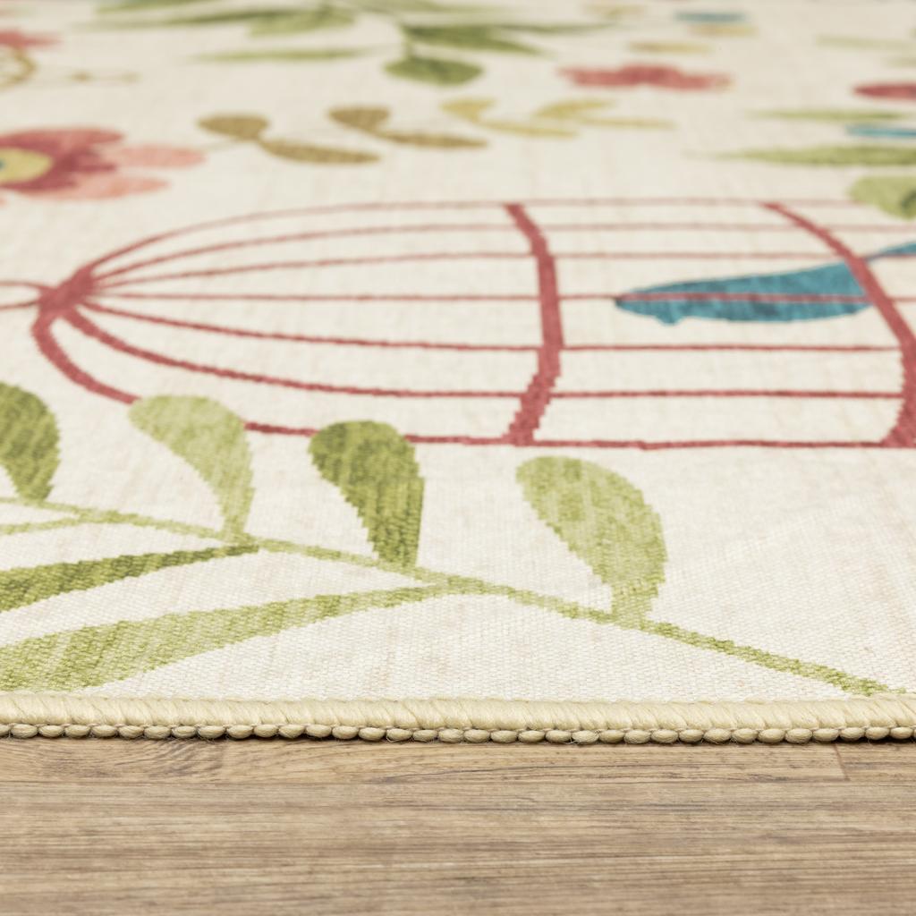Oriental Weavers Fiji FIJ05 Beige Rectangle Indoor/Outdoor Area Rug Floral Pattern-