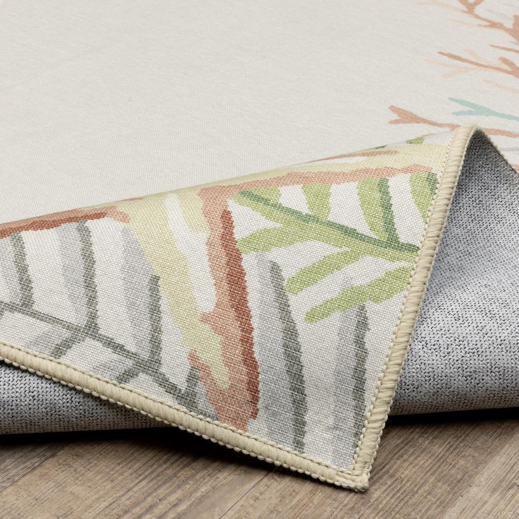 Oriental Weavers Fiji FIJ06 Beige Rectangle Indoor/Outdoor Runner Border Pattern-