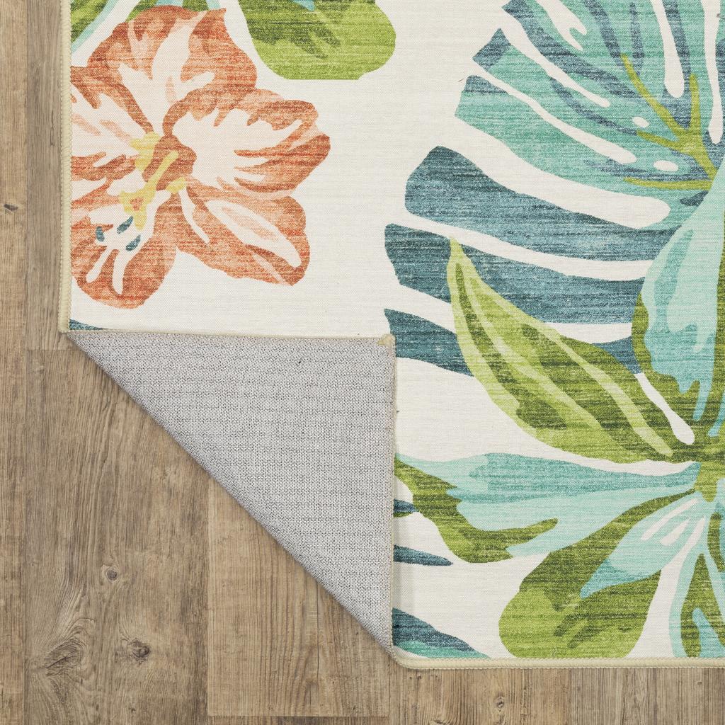 Oriental Weavers Fiji FIJ08 Pink Rectangle Indoor/Outdoor Runner Floral Pattern-